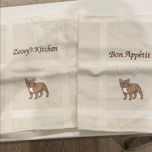 White & Brown French Bulldog Kitchen Towels - Set of 2
